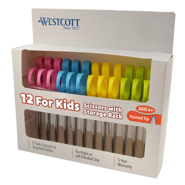 Westcott Value Scissors Classpack, 5" Pointed, PK12 4253